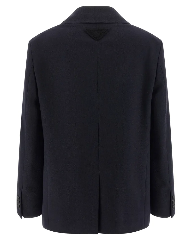 Prada Two-Button Wool Blazer — Navy Navy