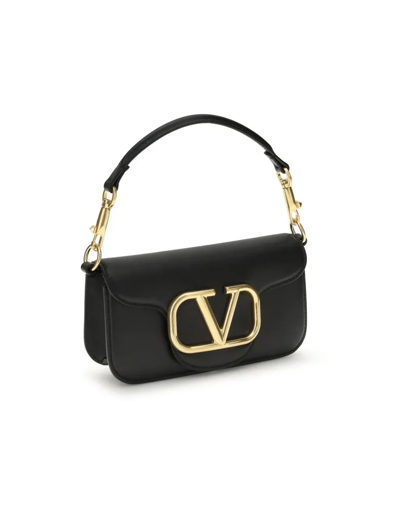 Valentino Garavani Women's Black Calf Leather Bos Taurus Shoulder Bag Black