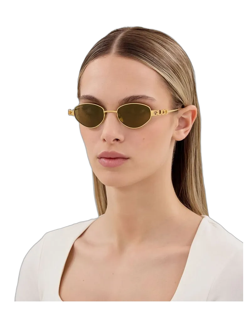 Gucci Women's Sunglasses Gold-Bronze Metal Gold