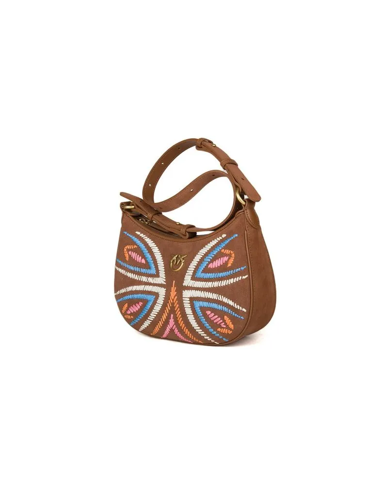 Pinko Women's Shoulder Bag Brown Sheep Leather - Shoulder-Bags Brown