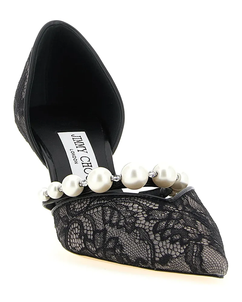Jimmy Choo Women's Black Tencel Mid Heel Pumps Black