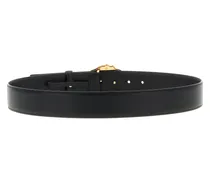Gold Medusa Buckle Belt — Black