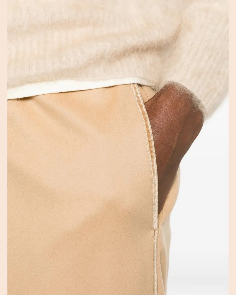 forte_forte Wide-Leg Wool Trousers — Beige Beige