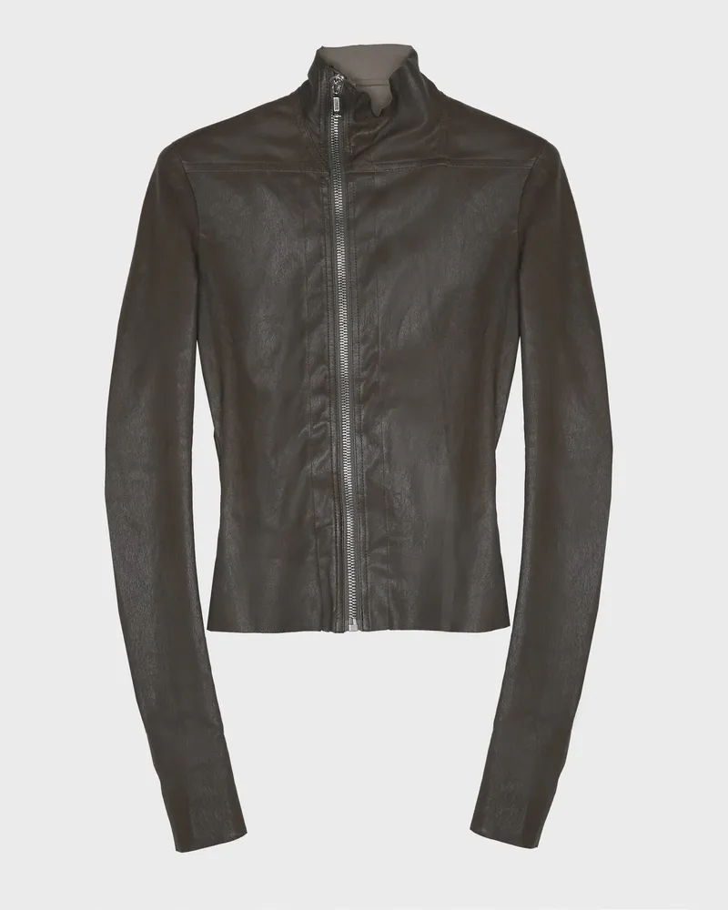 Rick Owens Women's Veste En Cuir Gary Jacket Grease Brown Brown