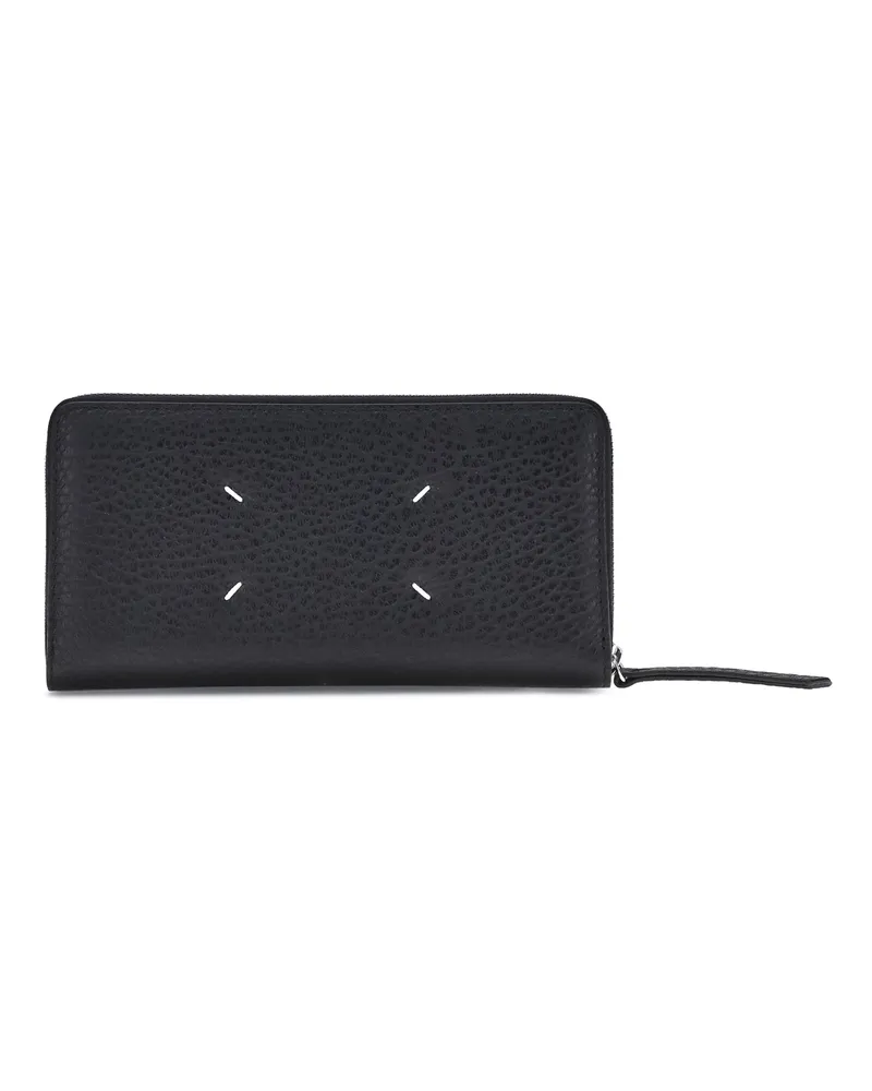 Maison Margiela Women's Embossed Leather Wallet Black Calf & Purses Black