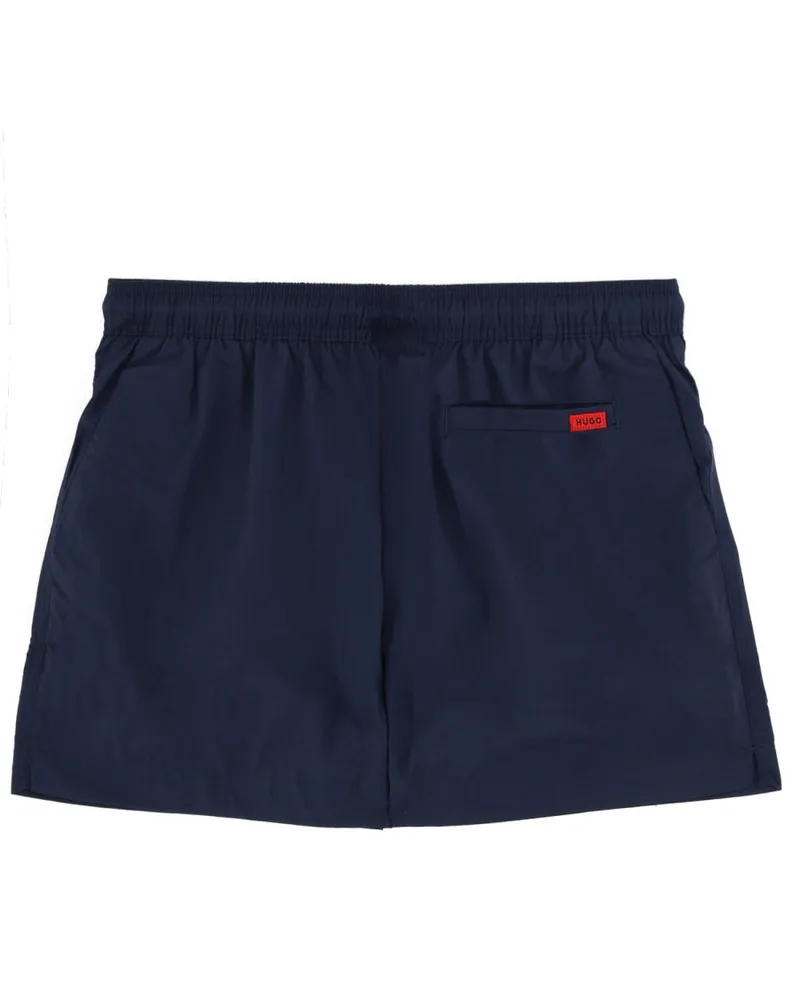 HUGO BOSS Logo-Print Polyamide Swim Shorts — Blue Blue