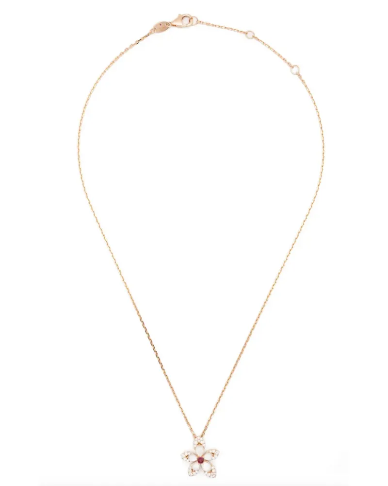 Roberto Coin Women's 18kt Rose Gold Tiaré Diamond Necklace Continuty Rose