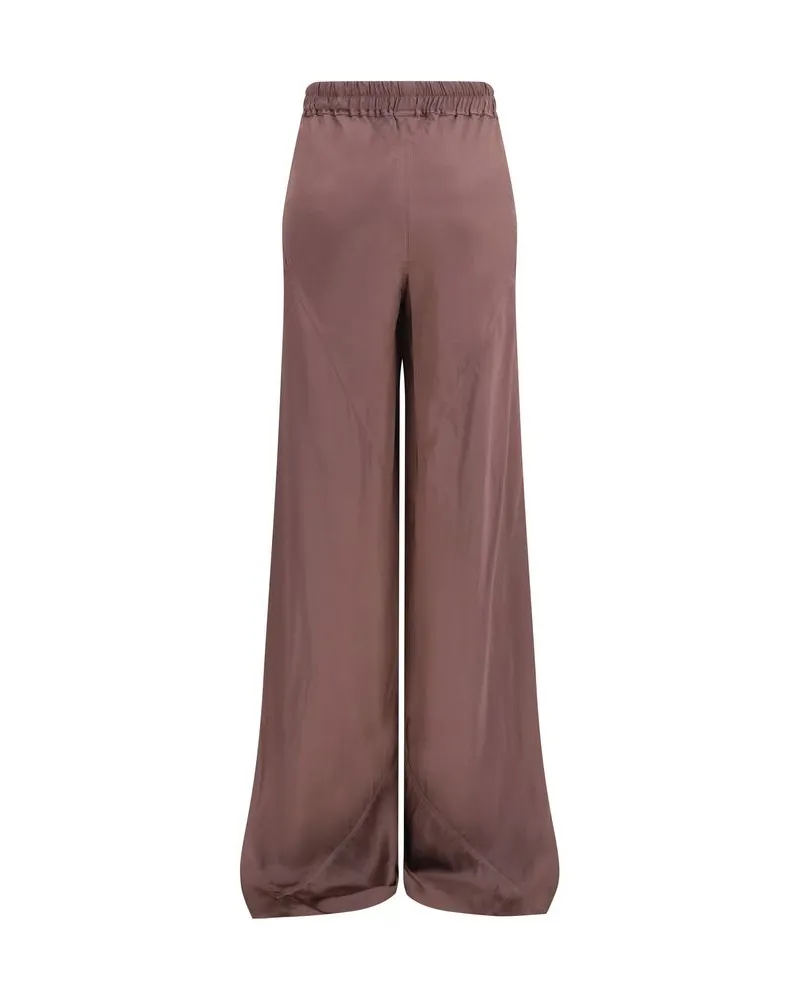 Rick Owens Women's Brown Silk Casual Pants Brown