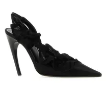 Women's Black Satin Pumps Scarpe Con Tacco High Heel Shoes