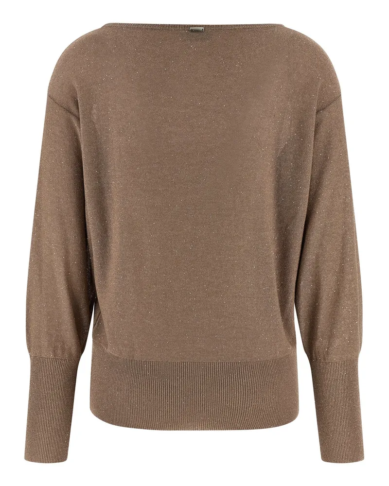 Herno Lamé and Sequin Yarn Sweater — Taupe Taupe