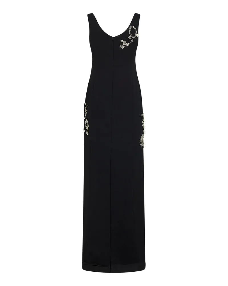 Dries van Noten Women's Dress Long Crepe Black Polyester Black