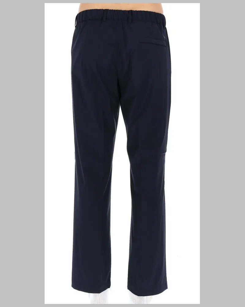Herno Tailored Wool-Blend Trousers — Blue Blue
