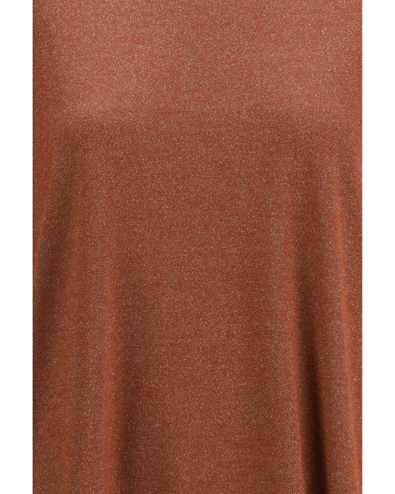 Brunello Cucinelli Cashmere with Glitter Finish T-Shirt — Red Red