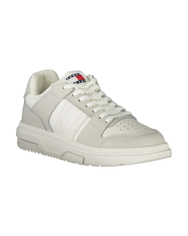 Tommy Hilfiger Leather and Polyester Sneaker — White White