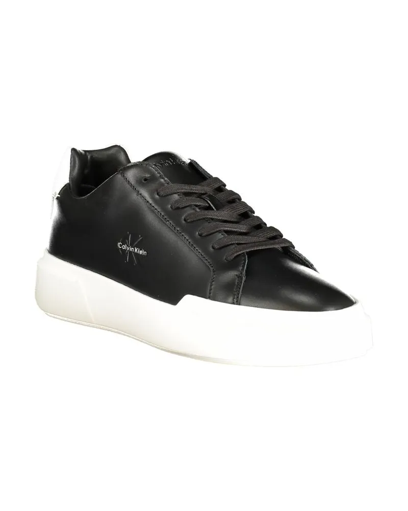 Calvin Klein Leather Sneaker — Black Black