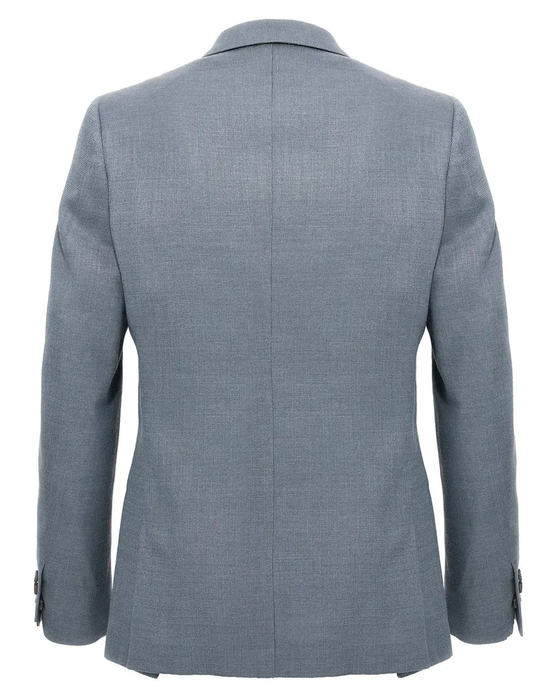 Maurizio Miri Double-Breasted Silk Blend Blazer — Blue-grey Blue-grey