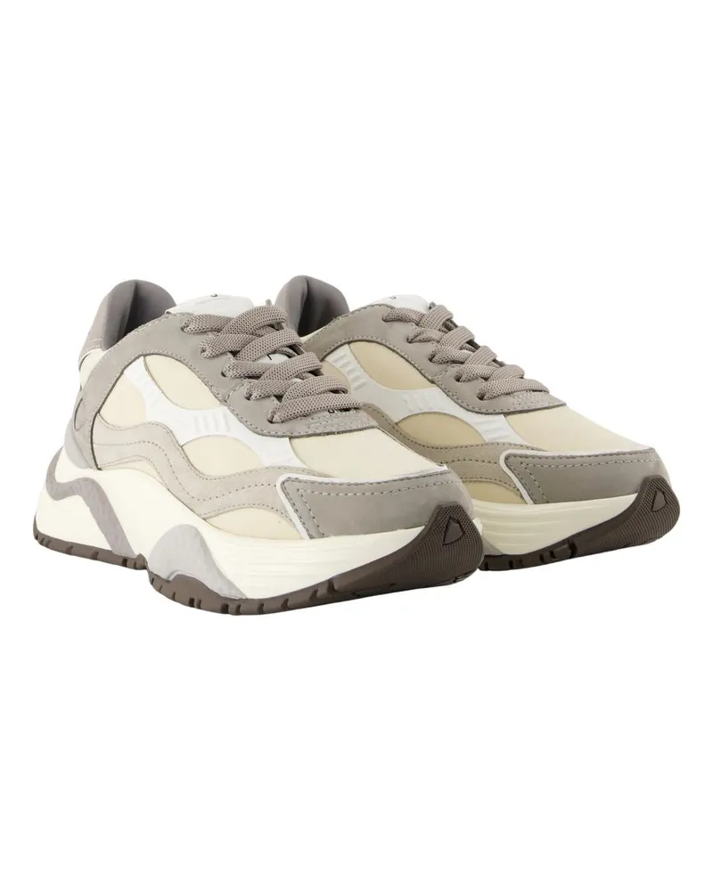 Philippe Model Women's Odeon Low Sneakers -  Leather Grey Calfskin Shoes Gray
