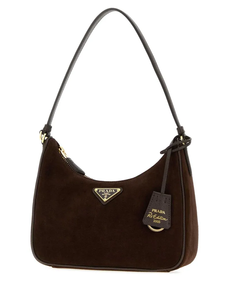 Prada Women's Re-Edition 2005 Shoulder Bag Brown Leather Brown