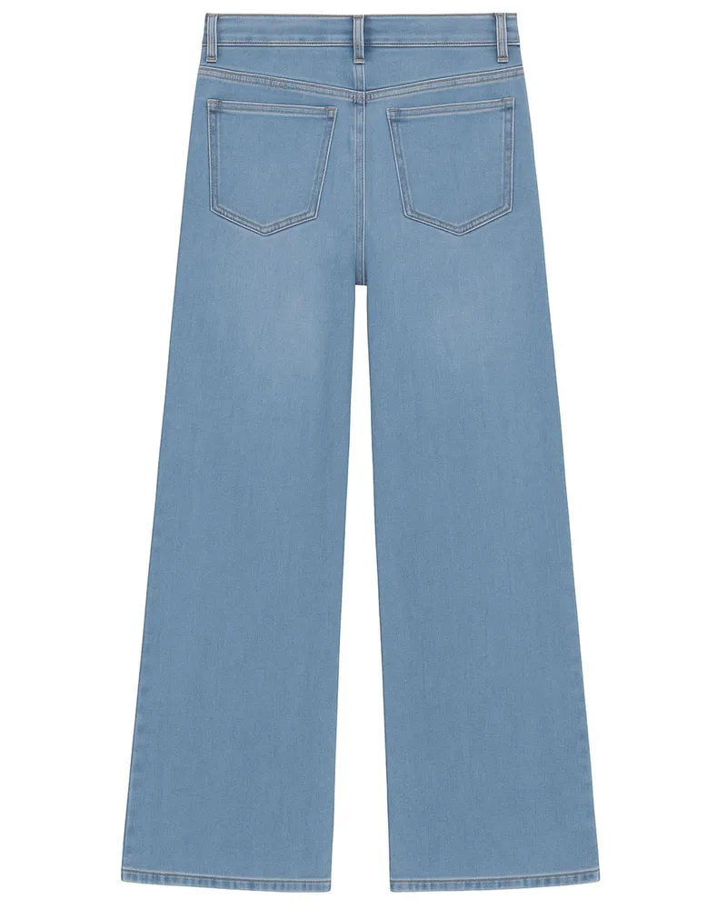 Frame Denim Women's Jeans Le Slim Palazzo Light Blue Cotton Blue