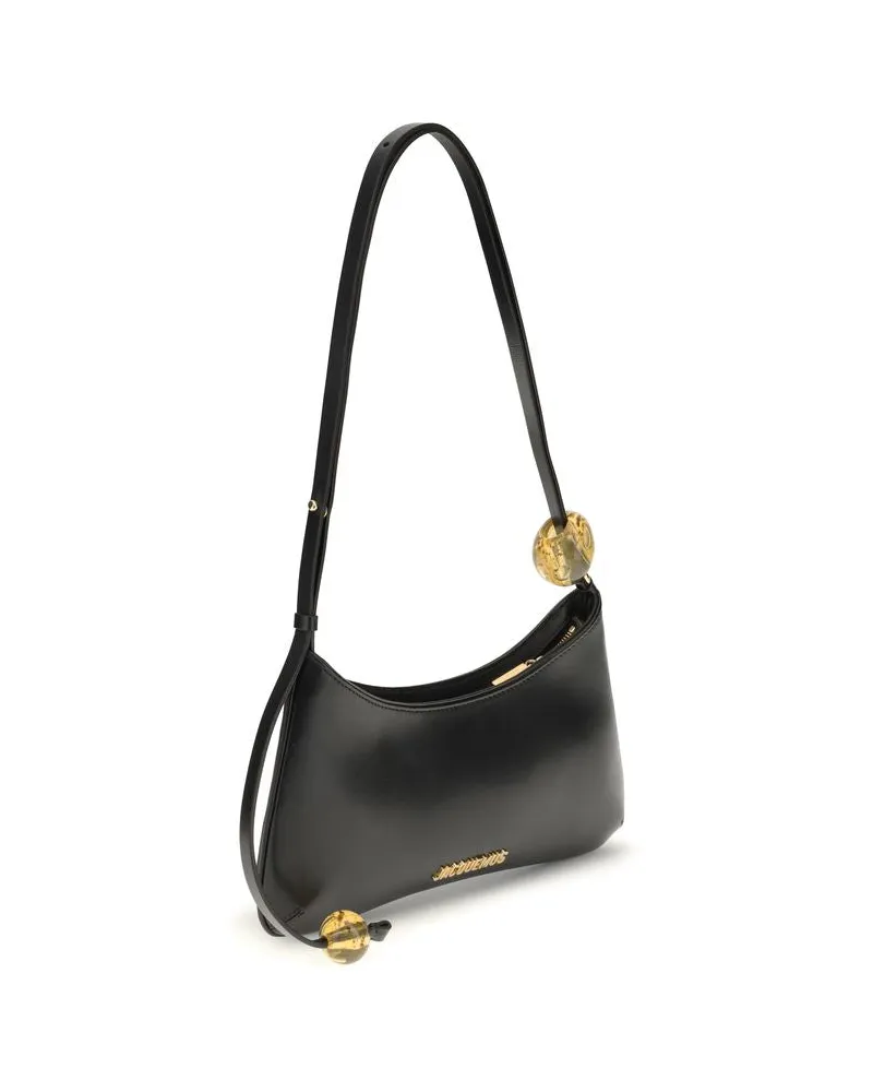 Jacquemus Women's Black Calf Leather Bos Taurus Shoulder Bag Black