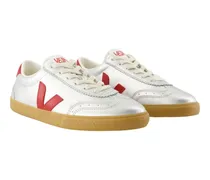 Women's Volley Sneakers -  Leather Silver Calfskin Shoes