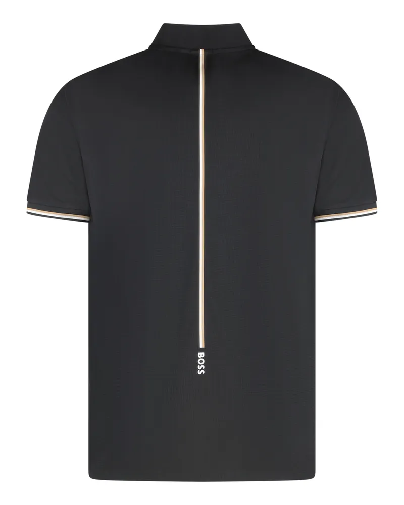 HUGO BOSS Men's Technical Fabric Polo Shirt Black Polyester T-shirts And Polos Black