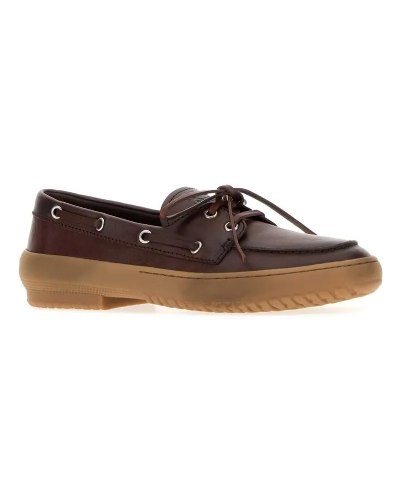 Miu Miu Women's Chocolate Leather Loafers Caffe Mocassini Brown