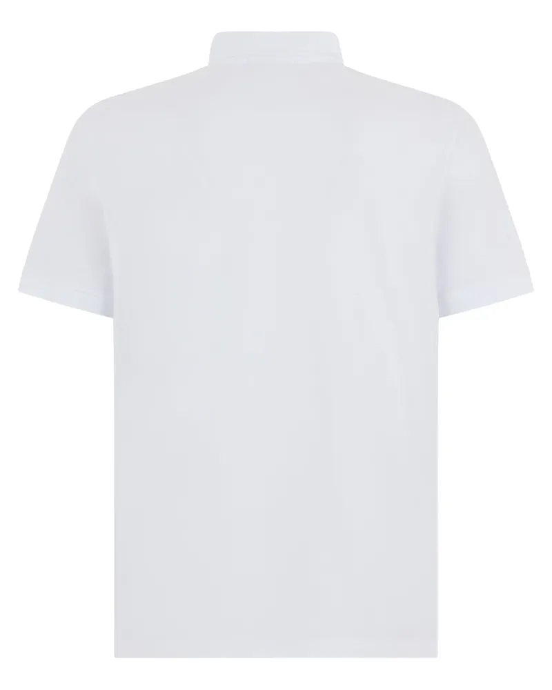 Stone Island Cotton Piqué with Compass Logo Polo Shirt — White White