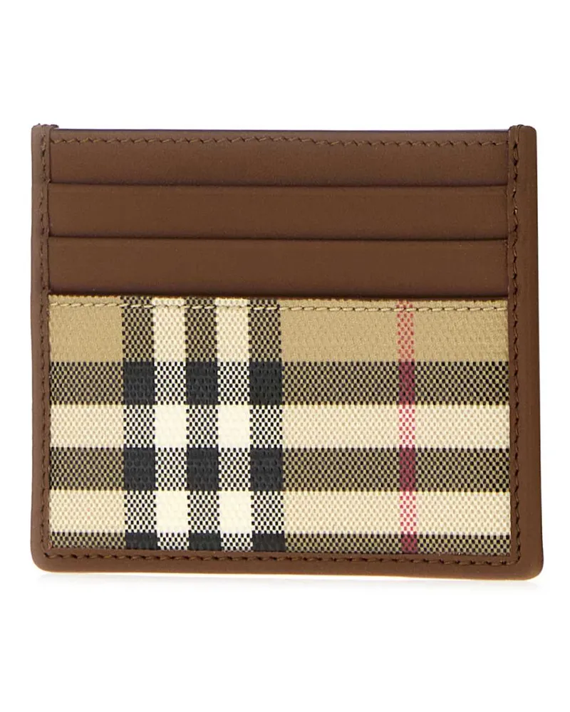 Burberry Men's Printed Canvas And Leather Card Holder Archivebeige Exterior: Fabric Calf Portafogli Wallet Beige