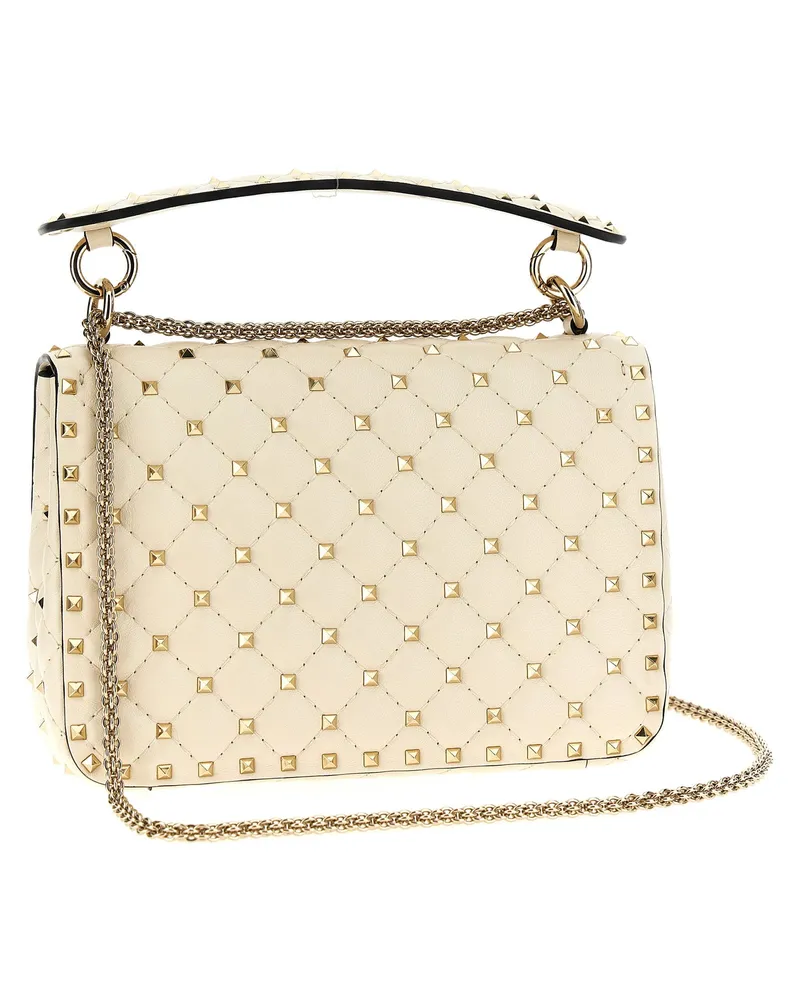Valentino Garavani Rockstud Spike Shoulder Bag — White White