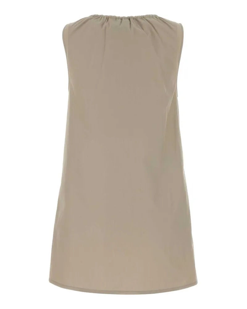 Miu Miu Women's Cappuccino Cotton Mini Dress Calce Exterior: Polyester Abiti Beige