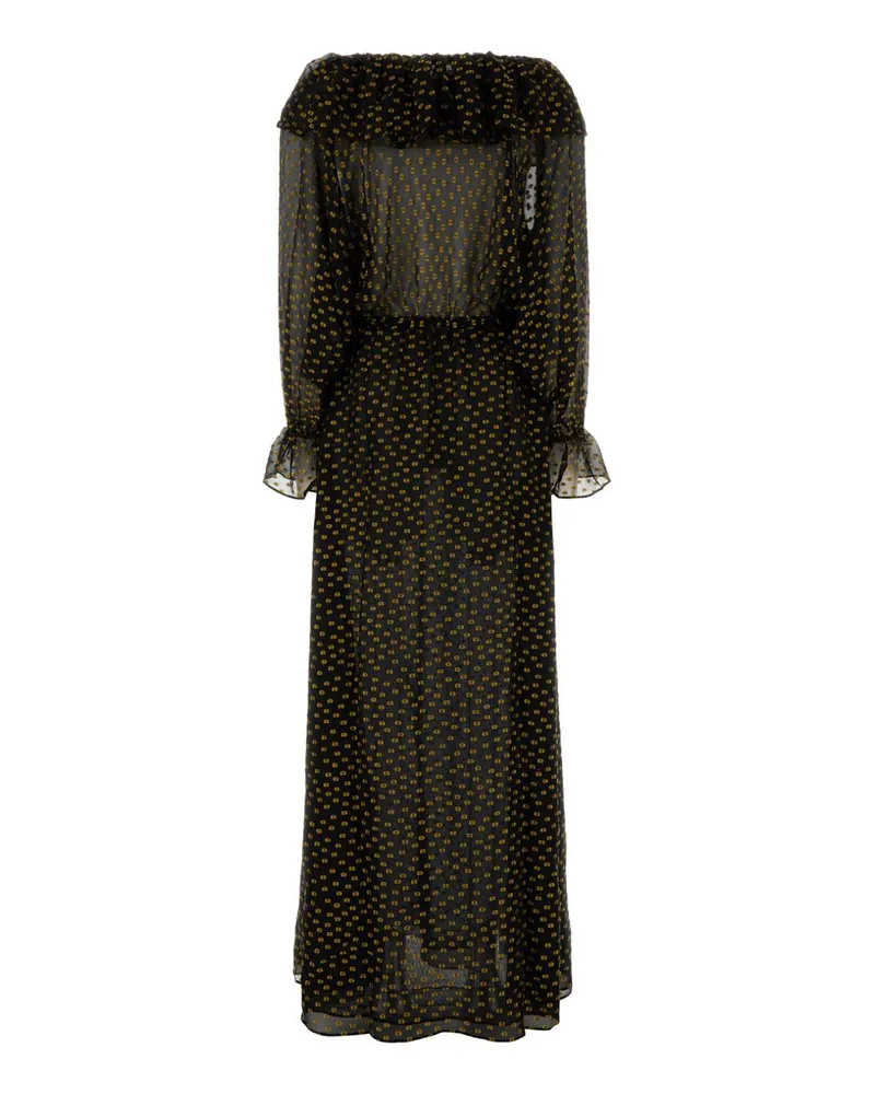 BODE Women Embroidered Silk Blend Stadium Dress Blackmulti Exterior: Polyester Abiti Black