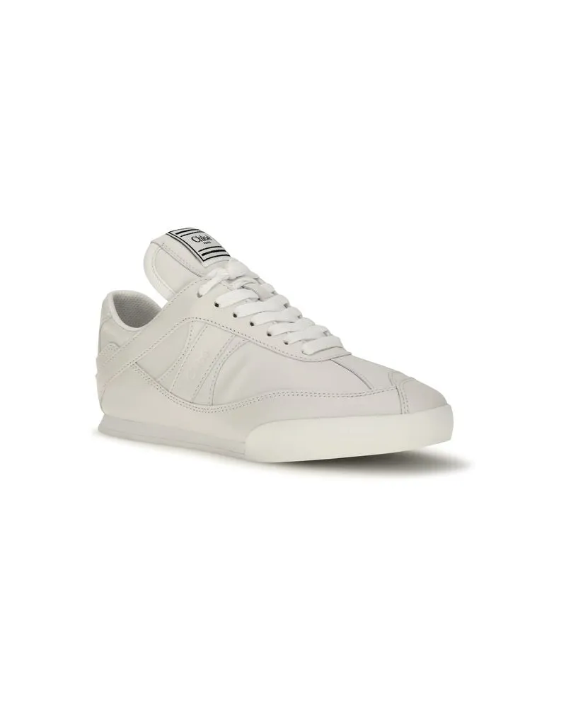 Chloé Women's White Calf Leather Bos Taurus Athletic Sneakers White