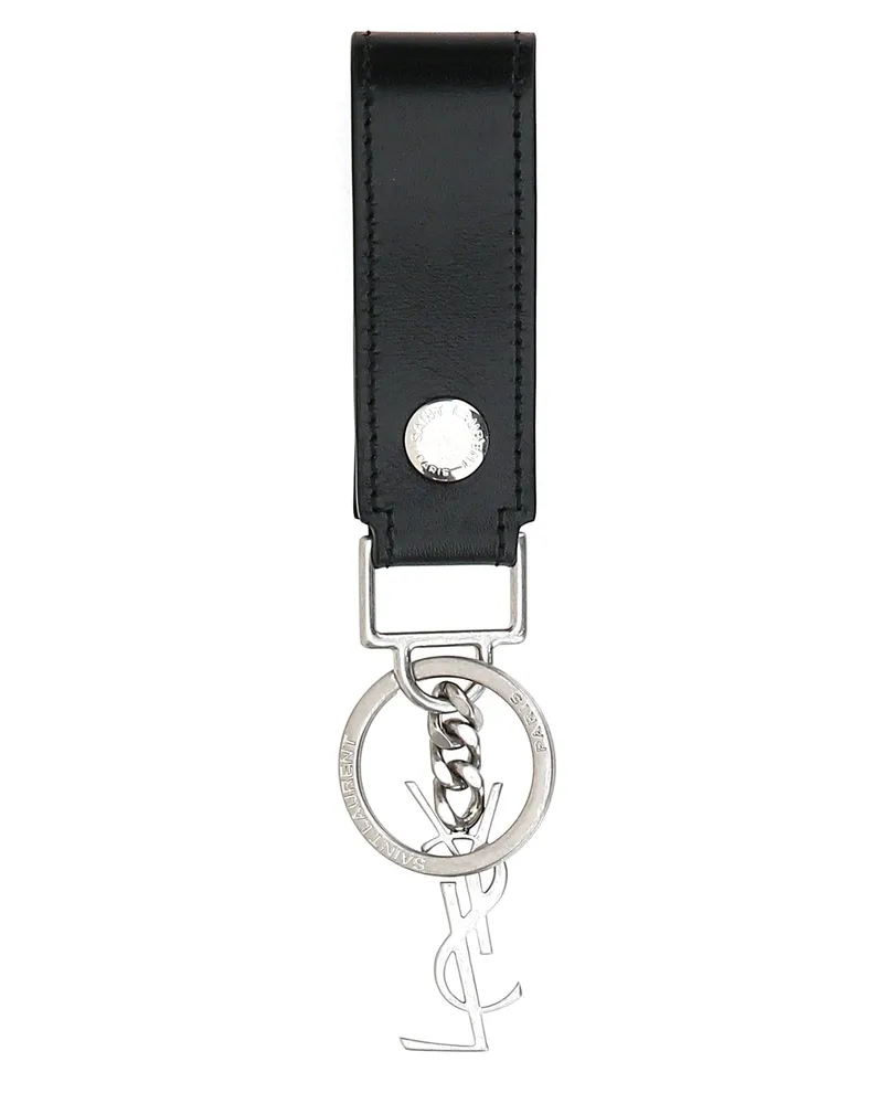 Saint Laurent Mono Key Case — Black Black