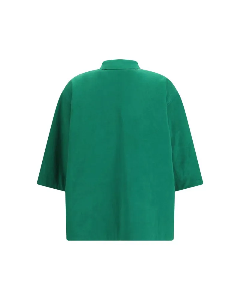 Prada Women Bicolor Polyethylene Biker Jacket Clothing Green