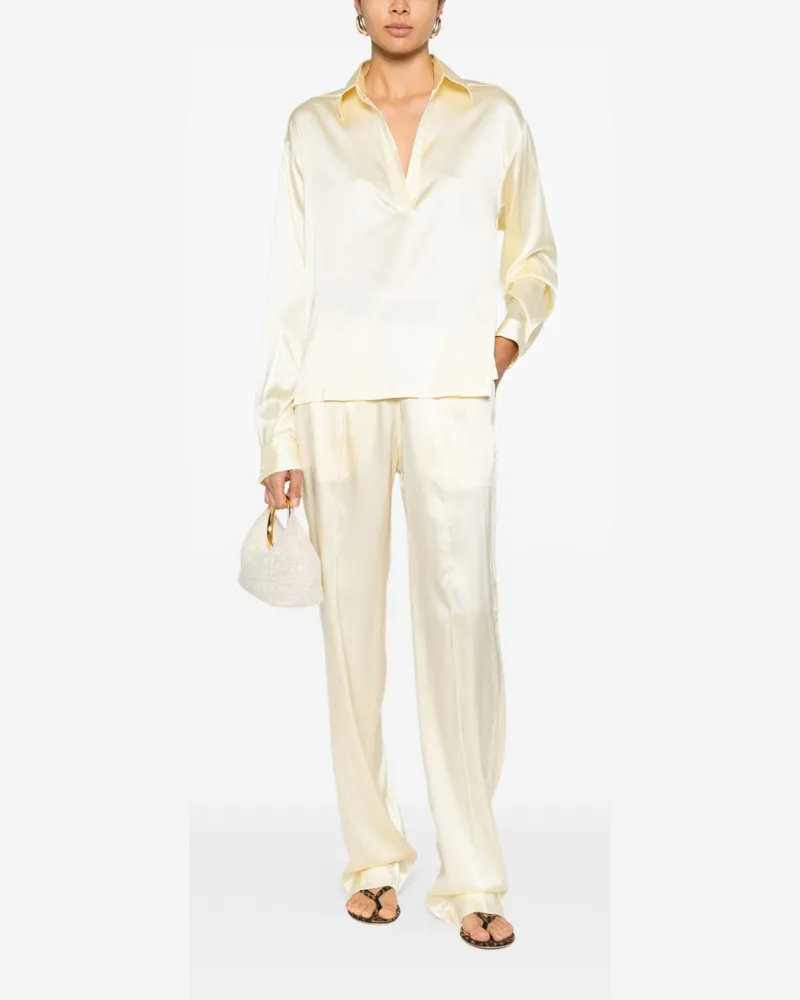 Tom Ford Women's Trousers Pastel Yellow Yellow