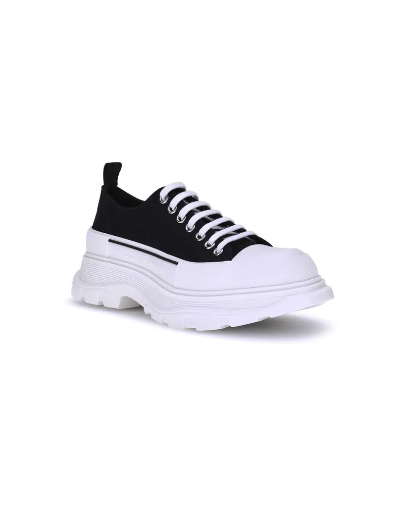 Alexander McQueen Men's Black Canvas Chunky Sneakers Black