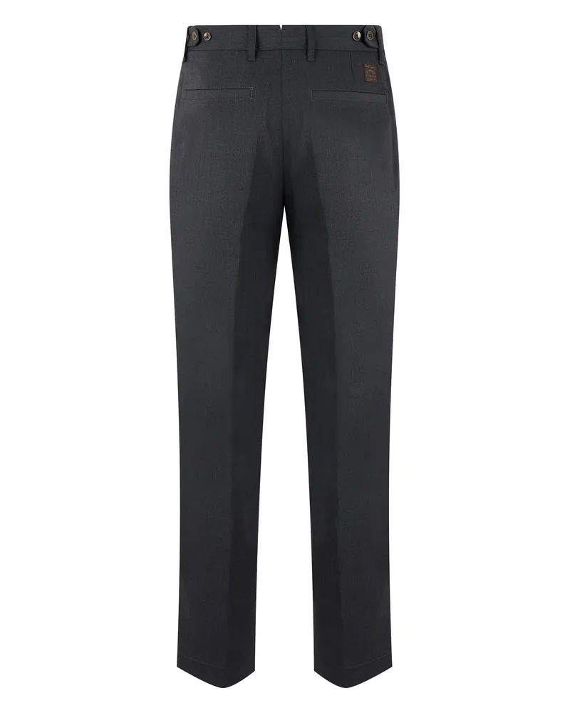Slowear Pleated Wool Blend Trousers — Gray Gray