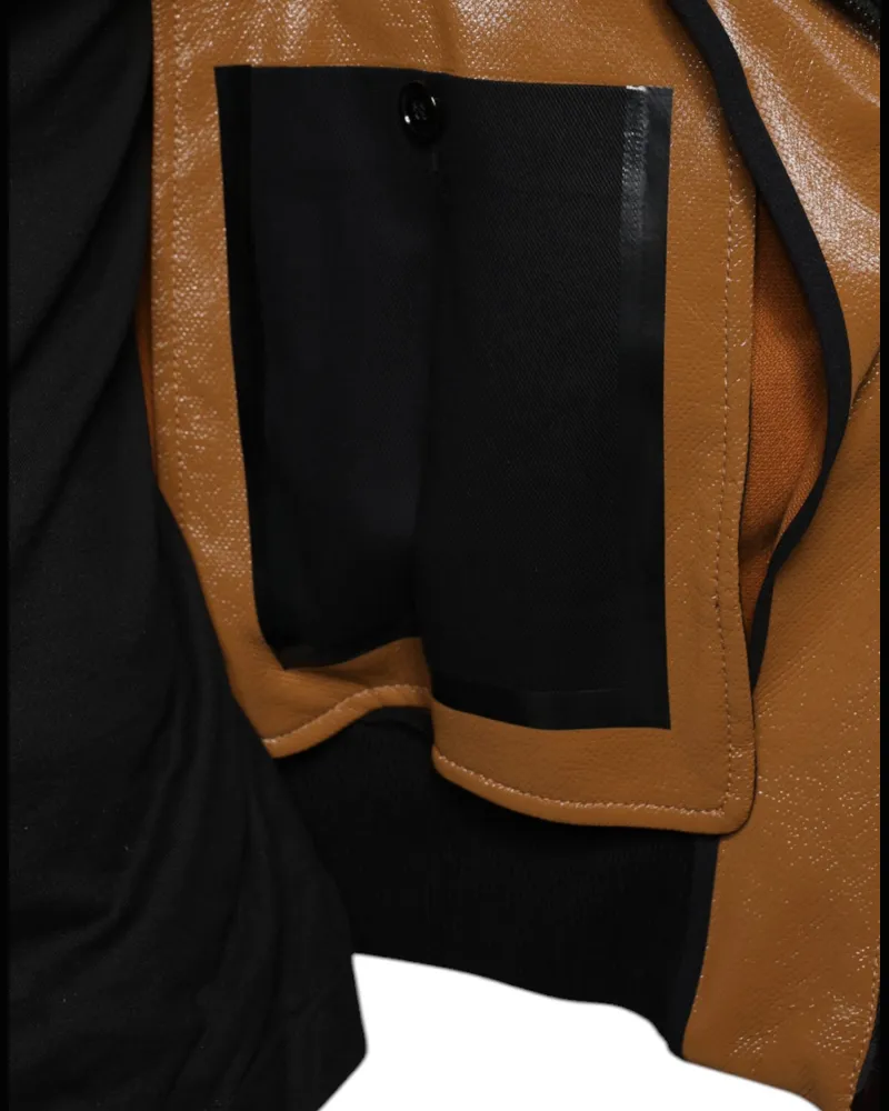 Dolce & Gabbana Leather Bomber Jacket — Brown Brown