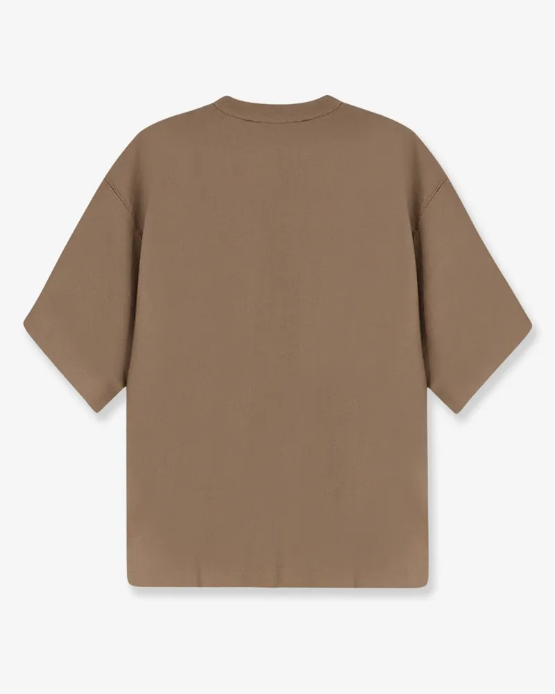Hevò Men's T-Shirt Ripalta Linen-Blend Brown T-Shirts And Polos Brown