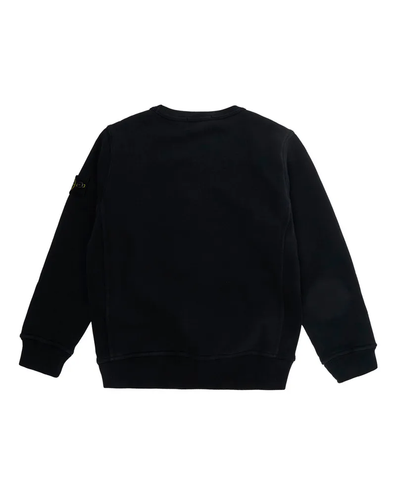 Stone Island Logo-Patch Tech Fabric Sweatshirt — Black Black