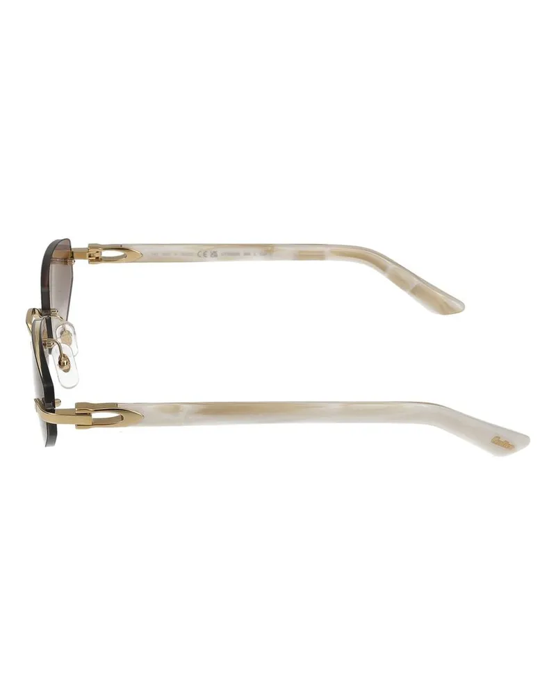 Cartier Women's Sunglasses  Ct0580s 003 Gold Ivory Grey 18-145 Metal Gold