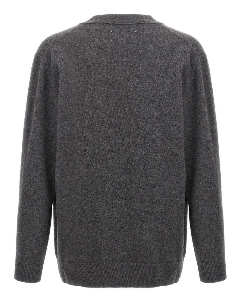 Maison Margiela Wool Cardigan — Charcoal Charcoal