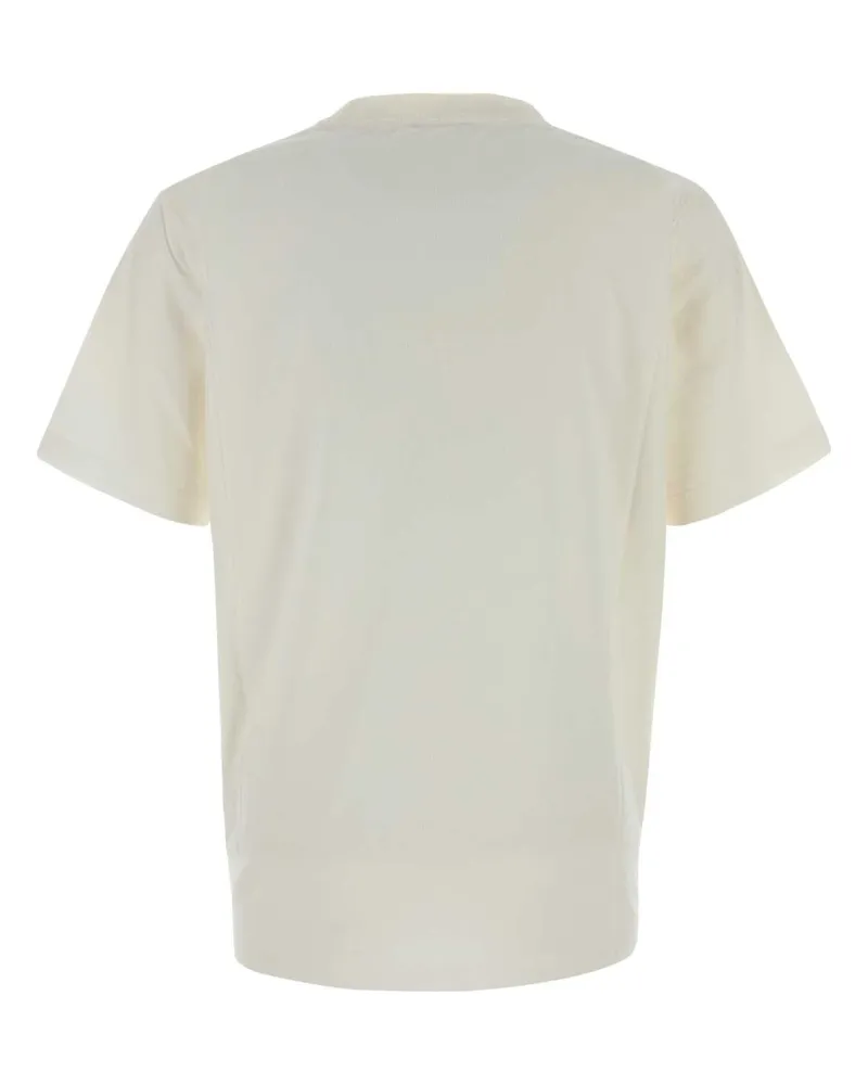 AUTRY Men's White Cotton  X Maison Kitsunã© T-Shirt Mk2w White