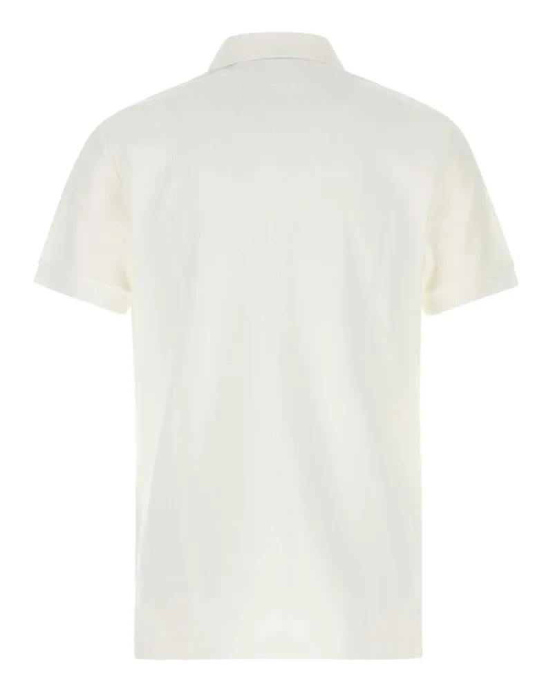 Burberry Men Piquet Cotton Polo Shirt White White