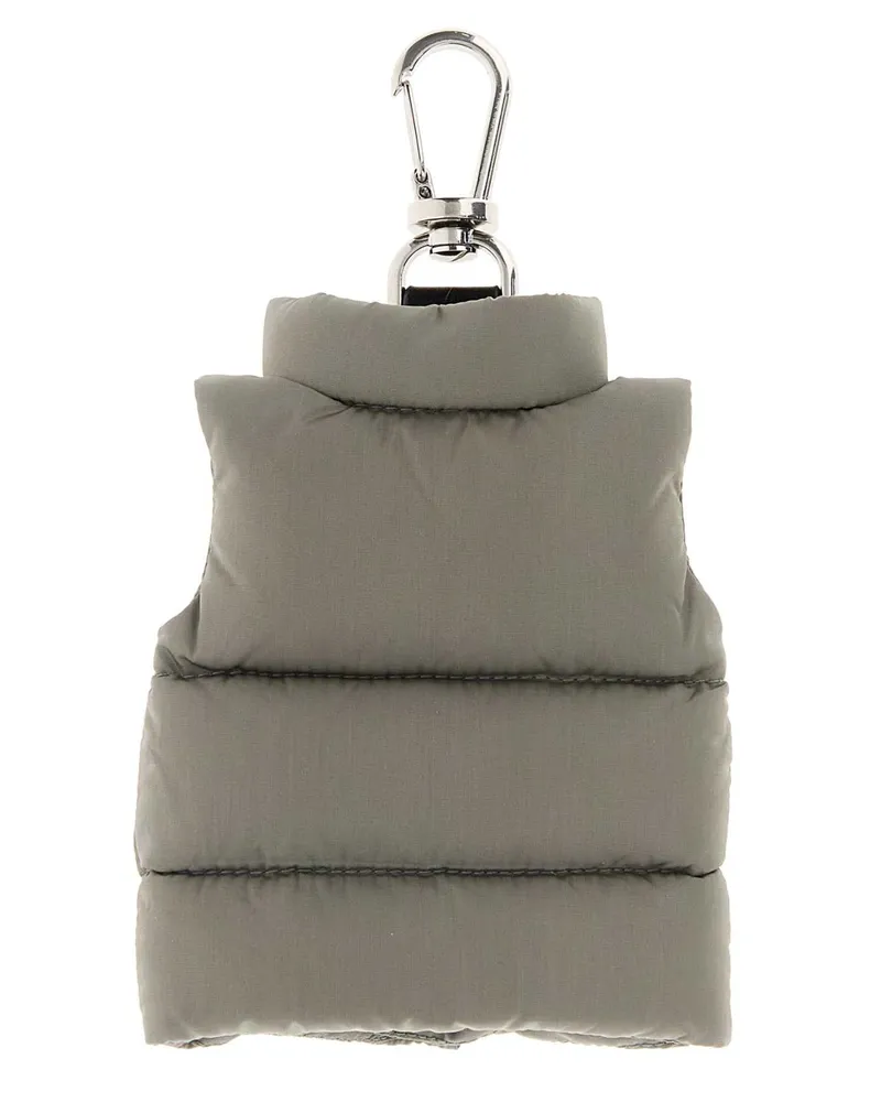 Moncler Men's Grey Fabric Key Ring 903 Portachiavi Gray