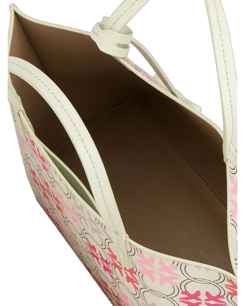 Pinko Women's Shopper Bag White-Fuchsia-Red Genuine Leather Shopper-bags Multicolor