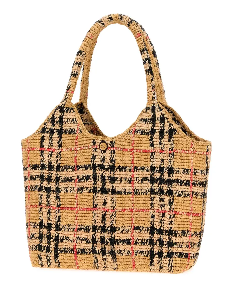 Burberry Margate Raffia Tote Bag — Beige Beige