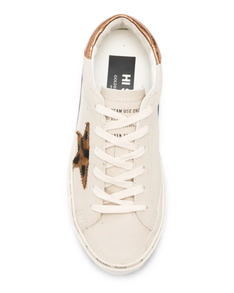 Golden Goose Hi Star Sneaker — Ecru Ecru