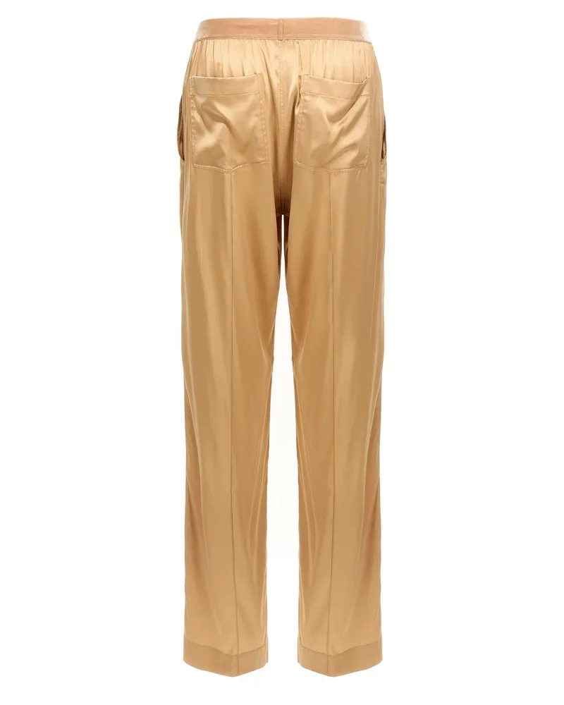 Tom Ford Stretch Silk Trousers — Beige Beige